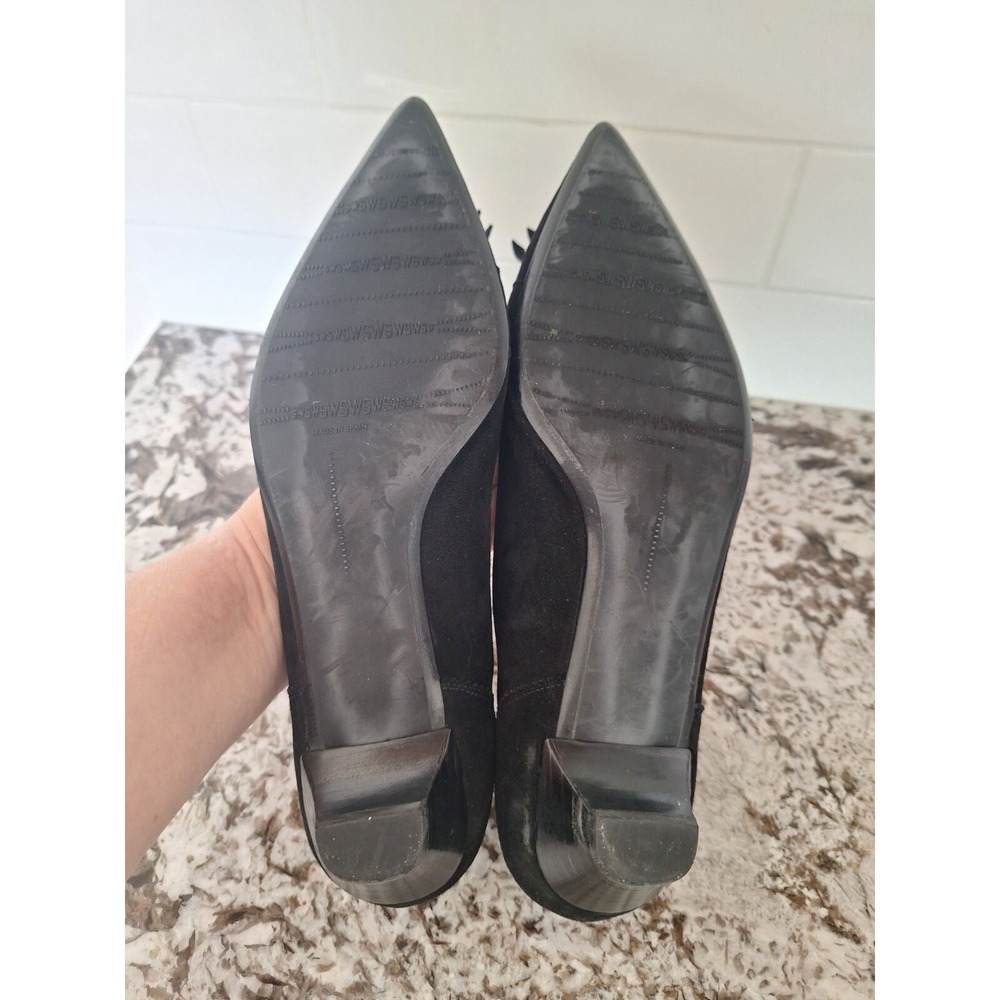 STUART‎ WETZMAN Black Pointy Toe Suede WINGER Pumps With Bow Size 9 M - Picture 9 of 10
